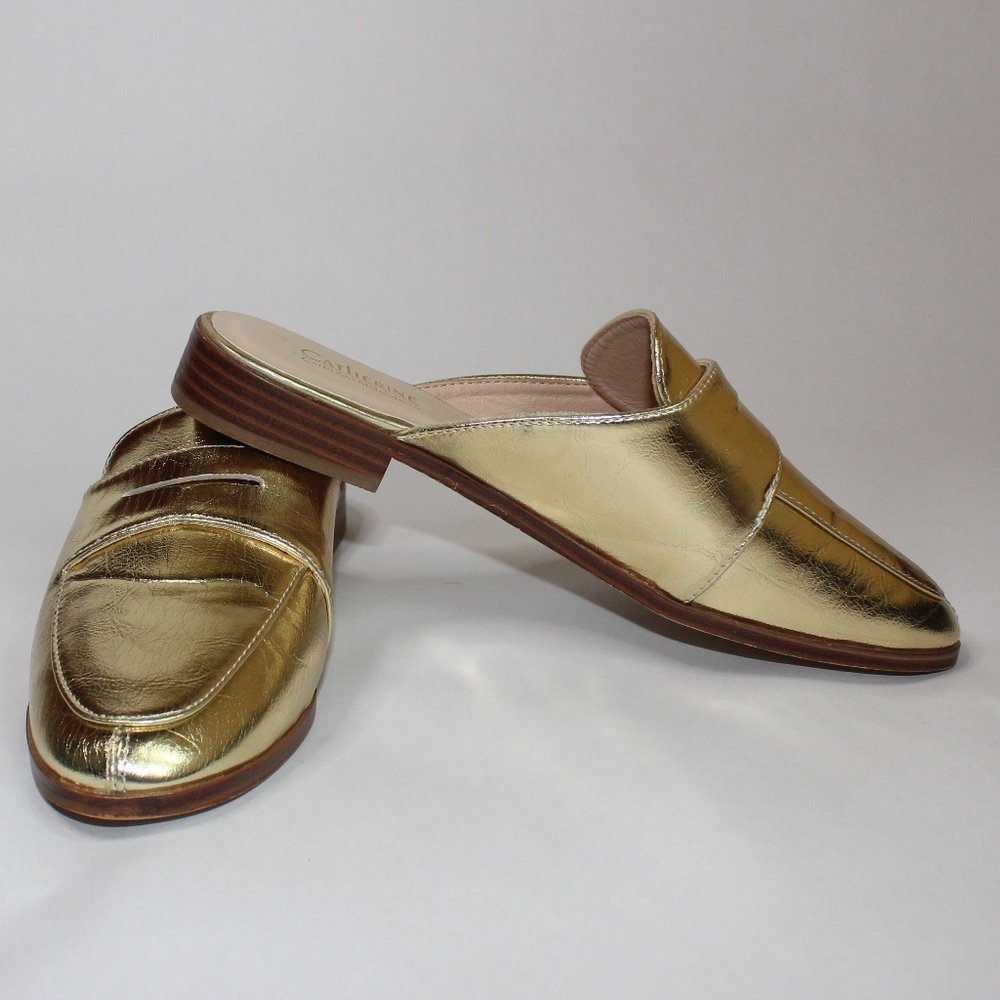 Catherine Malandrino Gold Mules